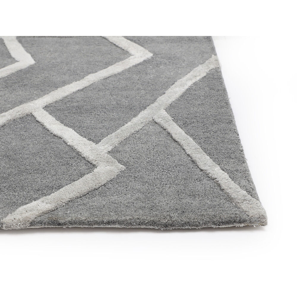Zizi 96 X 60 inch Grey Indoor Hand-Tufted Rug, Hand-Tufted